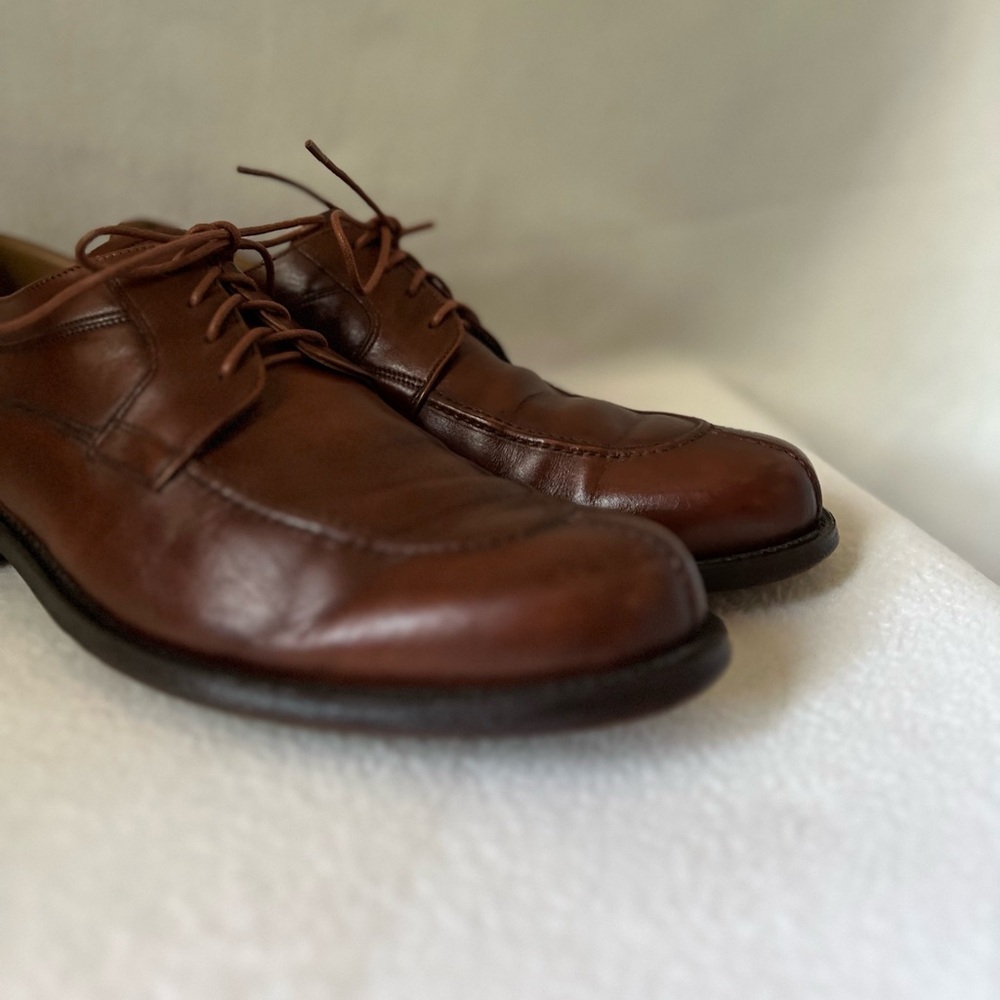 Johnston & Murphy Men’s Size 11 1/2 Brown Leather Shoes - Picture 8 of 16